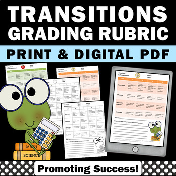 Preview of Transition Skills Student Self Assessment Rubric Progress Monitoring IEP Goals