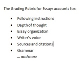 Grading Rubric for Essays