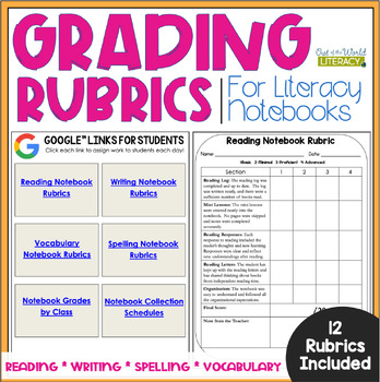 Preview of Grading Rubrics for Literacy Notebooks - Digital & Print