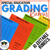 Grading Rubrics for Special Education-Editable