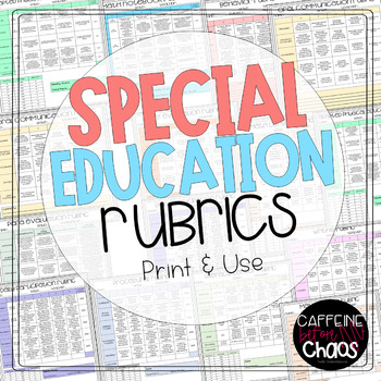 Preview of Grading Rubrics for and Data for Special Education