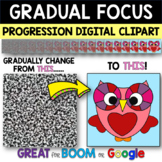 Gradual Focus Progression Digital Clip Art Valentine's Day Owl