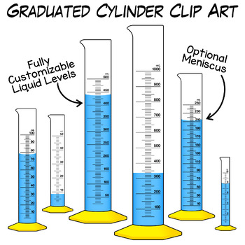 Preview of Graduated Cylinder Clip Art | Measuring Volume