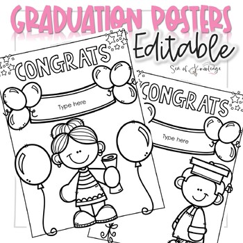 Preview of Graduation Art Posters Editable Set | Graduation Activities