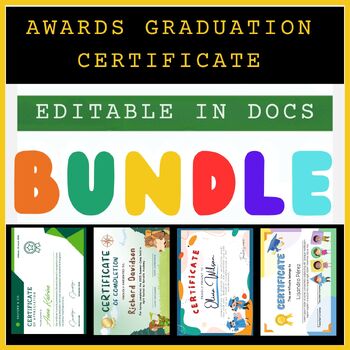 Preview of Graduation Award AppreciationCertificates Bundle | Editable Google Docs Template