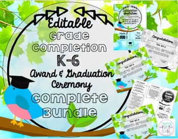 Preview of Graduation/Award Ceremony EDITABLE Invitations, Program, & Awards