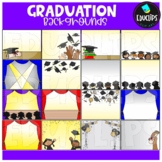 Graduation Backgrounds Clip Art Set {Educlips Clipart}
