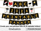 Graduation Banner, Class of 2024 Banner, Printable Graduat