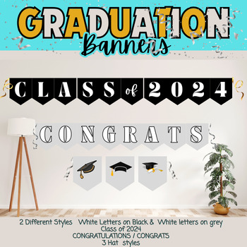 Preview of Graduation Banner |Kindergarten|Middle School|High School| Parties Class of 2024