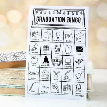 Preview of Graduation Bingo - 50 cards - Black and White