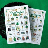 Graduation Bingo - Green and Gold - 50 Cards