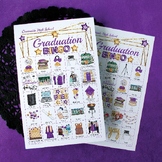 Graduation Bingo - Purple and Gold - 50 Cards