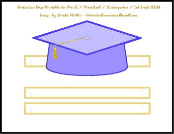 Preview of Graduation Cap Blue Periwinkle Paper Party Hat Printable
