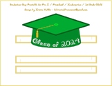 Graduation Cap Green Paper Party Hat Printable With Class 