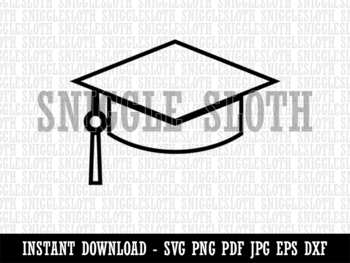 Graduation Cap Hat Clipart Digital Download SVG EPS PNG PDF AI DXF JPG ...