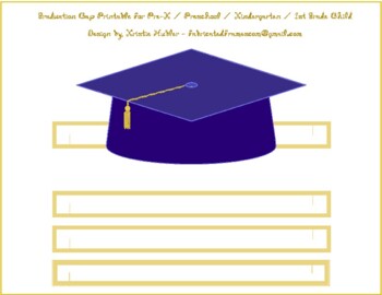 Preview of Graduation Cap Navy Blue Paper Hat