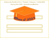 Graduation Cap Orange Paper Party Hat Printable With Class