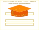 Graduation Cap Orange Paper Party Hat Printable With Class