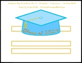 Graduation Cap Teal Blue Paper Party Hat Printable Class o