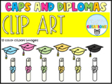 Graduation Caps and Diplomas Clipart