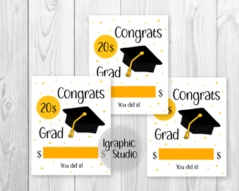Graduation Card, Gift for Graduate, Money Card by IGraphicStudio