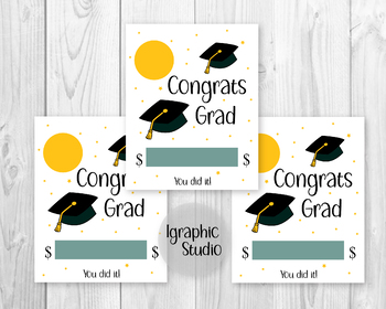 Graduation Card, Gift for Graduate, Money Card, Back to school | TPT