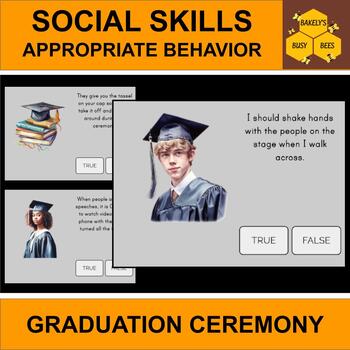 Preview of Graduation Ceremony Appropriate Behavior Expectations Manners Boom Cards