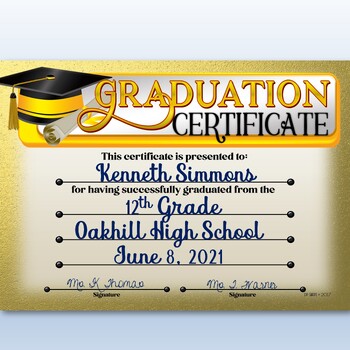Graduation Certificate 2 – {Fillable} by DP Sharpe Resources | TPT