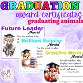 Editable Graduation Certificate Graduating Animals Award