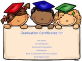 Graduation Certificates For Pre-Sch, Pre-K, TK, Kindergart