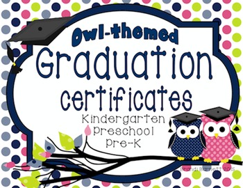 Preview of Graduation Certificates Owl Theme