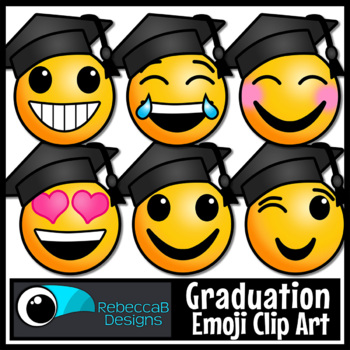 Preview of Graduation Emoji Emotions Clip Art - Graduation Cap, Graduation Ceremony