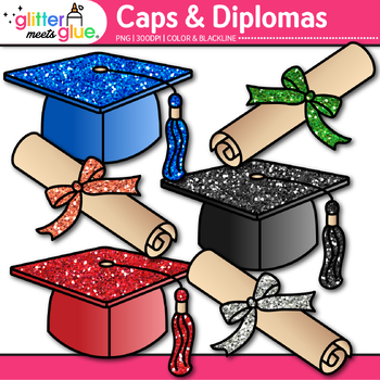 clipart graduation cap and diploma