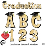 Graduation Clipart, Mega Bundle, Alphabet and Numbers in G