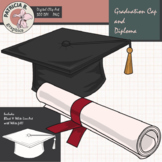 Graduation Clipart: Realistic Graduation Cap and Diploma
