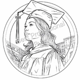 Graduation Coloring Pages/Power-point Backgrounds