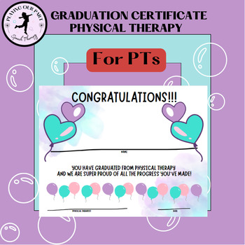 Preview of Graduation Exit from PHYSICAL THERAPY Certificate/PT