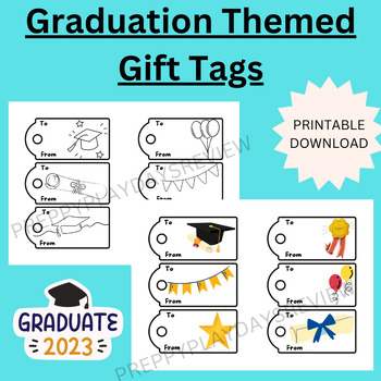 Graduation Gift Tags by Preppy Play Days | TPT