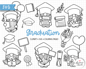graduation gnome svg gnome graduation coloring pages by chonnieartwork