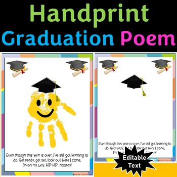 Preview of Graduation Handprint with Poem, End of Year Activity, Graduation Craft keepsake