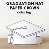 Graduation Hat Paper Crown Printable Coloring Craft Activi