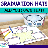 Kindergarten Graduation Hats with Editable Text