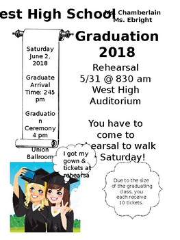 Preview of Graduation Information Sheet