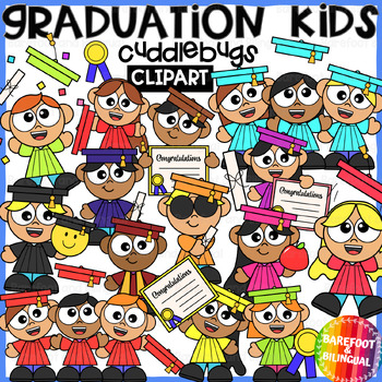 Preview of Graduation Kids Clipart - Cuddlebugs Collection Graduation Clipart