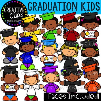 Preview of Graduation Kids {Creative Clips Clipart}