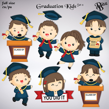 Preview of Graduation Kids Set 11 Transparent Png Images