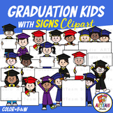 Graduation Kids With Signs Clipart | End of the Year Clipa
