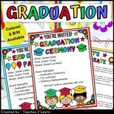 Editable Preschool, Pre-K, Kindergarten Graduation Invitat