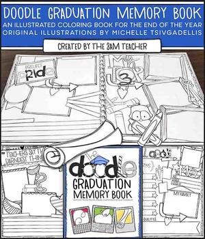 Preview of Graduation Memory Book: Doodle Coloring Book