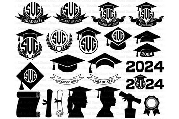 2021 Graduation Monogram Svg Graduation Hat Svg Graduate Svg Files